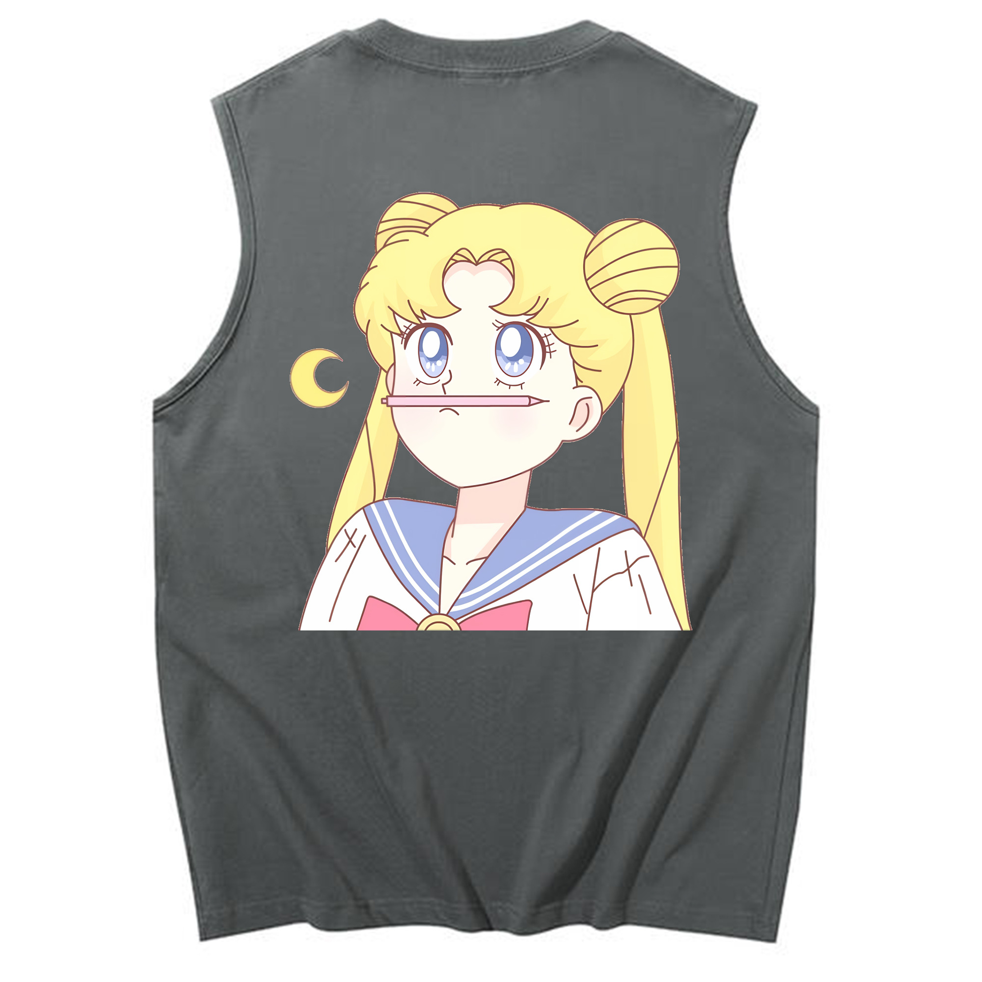 （画像用） 美少女戦士セーラームーン 愛野 美奈子 あいの みなこ Sailor Moon Aino Minako コットン100％タンクトップ（背面プリント）